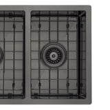 Retto II Stainless Steel Sink Grid 250 x 400mm with Centre Waste Hole, Brushed Gunmetal Black