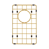 Retto II Stainless Steel Sink Grid 250 x 400mm with Rear Waste Hole, Brushed Brass Gold