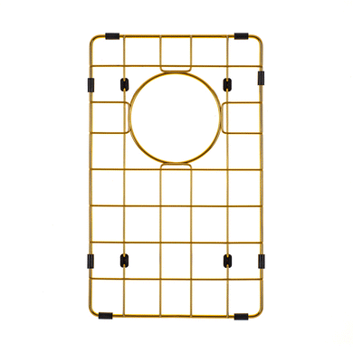 Retto II Stainless Steel Sink Grid 250 x 400mm with Rear Waste Hole, Brushed Brass Gold