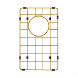 Retto II Stainless Steel Sink Grid 250 x 400mm with Rear Waste Hole, Brushed Brass Gold
