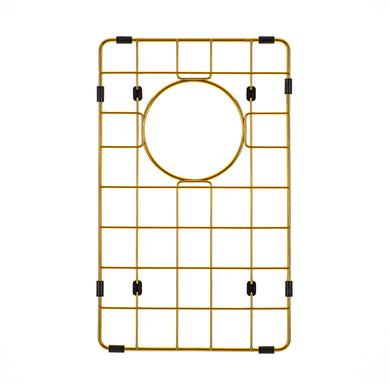 Retto II Stainless Steel Sink Grid 250 x 400mm with Rear Waste Hole, Brushed Brass Gold