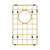 Retto II Stainless Steel Sink Grid 250 x 400mm with Rear Waste Hole, Brushed Brass Gold