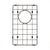 Retto II Stainless Steel Sink Grid 250 x 400mm with Rear Waste Hole, Brushed Gunmetal Black