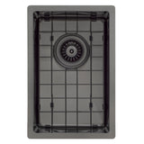 Retto II Stainless Steel Sink Grid 250 x 400mm with Rear Waste Hole, Brushed Gunmetal Black