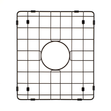Retto II Stainless Steel Sink Grid 350 x 400mm with Centre Waste Hole, Brushed Gunmetal Black