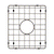 Retto II Stainless Steel Sink Grid 350 x 400mm with Centre Waste Hole, Brushed Gunmetal Black