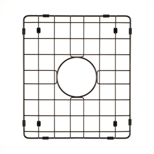 Retto II Stainless Steel Sink Grid 350 x 400mm with Centre Waste Hole, Brushed Gunmetal Black