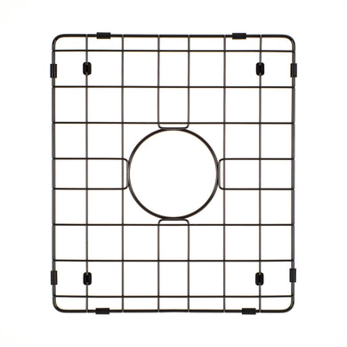 Retto II Stainless Steel Sink Grid 350 x 400mm with Centre Waste Hole, Brushed Gunmetal Black