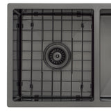 Retto II Stainless Steel Sink Grid 350 x 400mm with Centre Waste Hole, Brushed Gunmetal Black