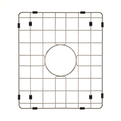 Retto II Stainless Steel Sink Grid 350 x 400mm with Centre Waste Hole, Brushed SS Nickel