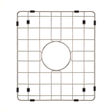 Retto II Stainless Steel Sink Grid 350 x 400mm with Rear Waste Hole, Brushed SS Nickel
