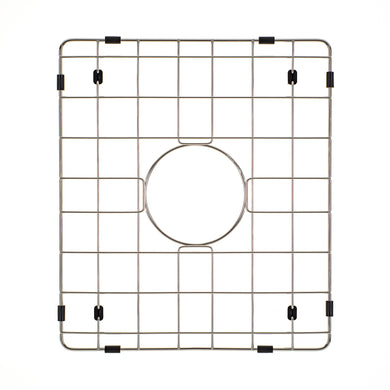Retto II Stainless Steel Sink Grid 350 x 400mm with Centre Waste Hole, Brushed SS Nickel