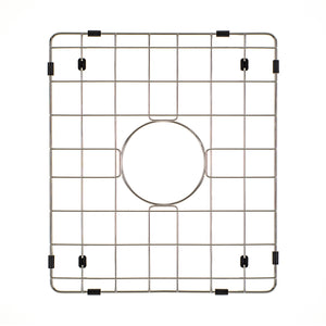 Retto II Stainless Steel Sink Grid 350 x 400mm with Rear Waste Hole, Brushed SS Nickel