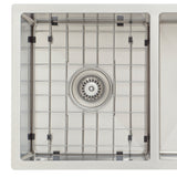 Retto II Stainless Steel Sink Grid 350 x 400mm with Rear Waste Hole, Brushed SS Nickel