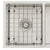 Retto II Stainless Steel Sink Grid 350 x 400mm with Rear Waste Hole, Brushed SS Nickel