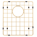 Retto II Stainless Steel Sink Grid 350 x 400mm with Rear Waste Hole, Brushed Brass Gold