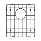 Retto II Stainless Steel Sink Grid 350 x 400mm with Rear Waste Hole, Brushed Gunmetal Black