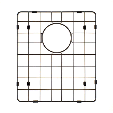 Retto II Stainless Steel Sink Grid 350 x 400mm with Rear Waste Hole, Brushed Gunmetal Black