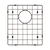 Retto II Stainless Steel Sink Grid 350 x 400mm with Rear Waste Hole, Brushed Gunmetal Black