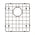 Retto II Stainless Steel Sink Grid 350 x 400mm with Rear Waste Hole, Brushed Gunmetal Black
