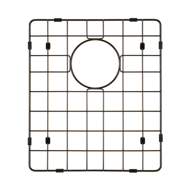 Retto II Stainless Steel Sink Grid 350 x 400mm with Rear Waste Hole, Brushed Gunmetal Black