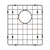 Retto II Stainless Steel Sink Grid 350 x 400mm with Rear Waste Hole, Brushed Gunmetal Black
