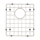 Retto II Stainless Steel Sink Grid 350mm x 400mm with Rear Waste Hole, Brushed SS Nickel