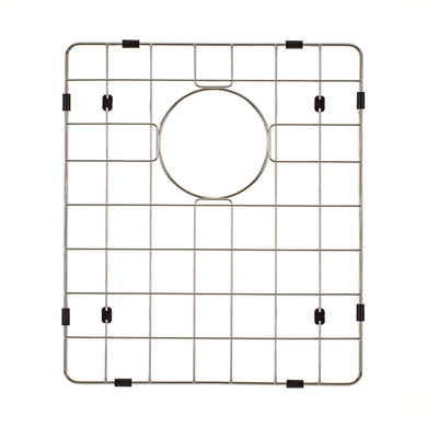 Retto II Stainless Steel Sink Grid 350mm x 400mm with Rear Waste Hole, Brushed SS Nickel