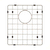 Retto II Stainless Steel Sink Grid 350 x 400mm with Rear Waste Hole, Brushed SS Nickel