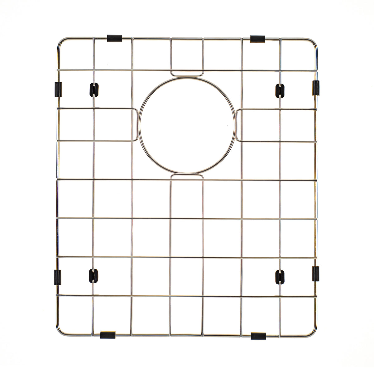 Retto II Stainless Steel Sink Grid 350mm x 400mm with Rear Waste Hole, Brushed SS Nickel