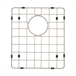 Retto II Stainless Steel Sink Grid 350 x 400mm with Rear Waste Hole, Brushed SS Nickel