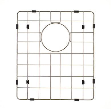Retto II Stainless Steel Sink Grid 350mm x 400mm with Rear Waste Hole, Brushed SS Nickel