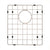 Retto II Stainless Steel Sink Grid 350 x 400mm with Rear Waste Hole, Brushed SS Nickel