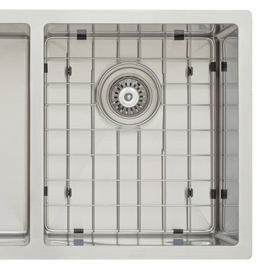 Retto II Stainless Steel Sink Grid 350mm x 400mm with Rear Waste Hole, Brushed SS Nickel