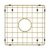Retto II Stainless Steel Sink Grid 400 x 400mm with Centre Waste Hole, Brushed Brass Gold