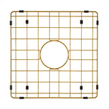 Retto II Stainless Steel Sink Grid 400 x 400mm with Centre Waste Hole, Brushed Brass Gold