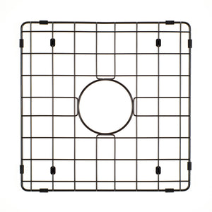 Retto II Stainless Steel Sink Grid 400 x 400mm with Centre Waste Hole, Brushed Gunmetal Black