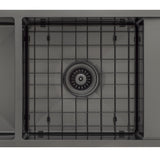 Retto II Stainless Steel Sink Grid 400 x 400mm with Centre Waste Hole, Brushed Gunmetal Black