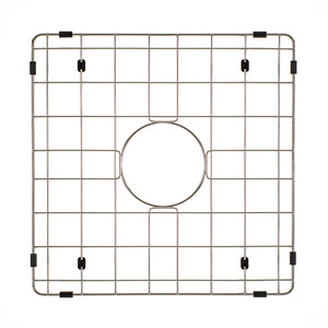 Retto II Stainless Steel Sink Grid 400 x 400mm with Centre Waste Hole, Brushed SS Nickel