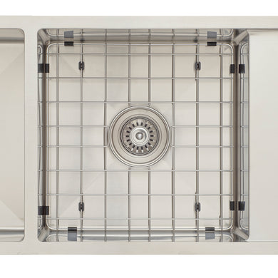 Retto II Stainless Steel Sink Grid 400 x 400mm with Centre Waste Hole, Brushed SS Nickel