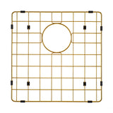 Retto II Stainless Steel Sink Grid 400 x 400mm with Rear Waste Hole, Brushed Brass Gold