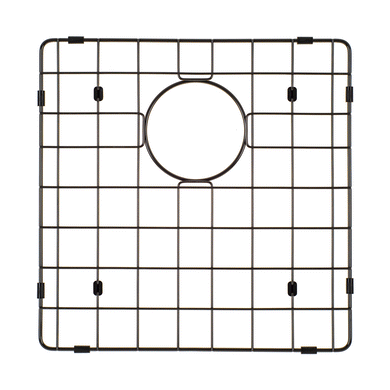 Retto II Stainless Steel Sink Grid 400 x 400mm with Rear Waste Hole, Brushed Gunmetal Black