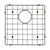 Retto II Stainless Steel Sink Grid 400 x 400mm with Rear Waste Hole, Brushed Gunmetal Black