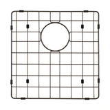 Retto II Stainless Steel Sink Grid 400 x 400mm with Rear Waste Hole, Brushed Gunmetal Black
