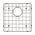 Retto II Stainless Steel Sink Grid 400 x 400mm with Rear Waste Hole, Brushed Gunmetal Black