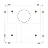 Retto II Stainless Steel Sink Grid 400 x 400mm with Rear Waste Hole, Brushed SS Nickel