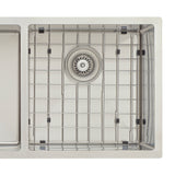 Retto II Stainless Steel Sink Grid 400 x 400mm with Rear Waste Hole, Brushed SS Nickel