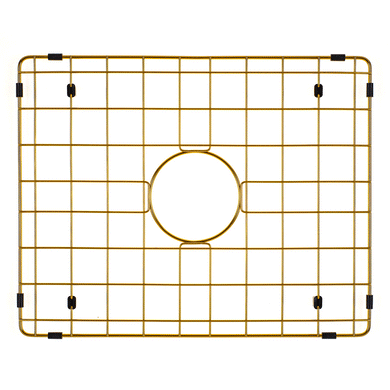 Retto II Stainless Steel Sink Grid 500 x 400mm with Centre Waste Hole, Brushed Brass Gold