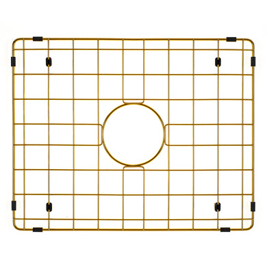 Retto II Stainless Steel Sink Grid 500 x 400mm with Centre Waste Hole, Brushed Brass Gold