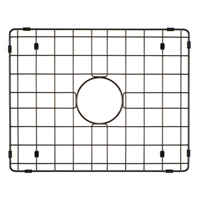 Retto II Stainless Steel Sink Grid 500 x 400mm with Centre Waste Hole, Brushed Gunmetal Black